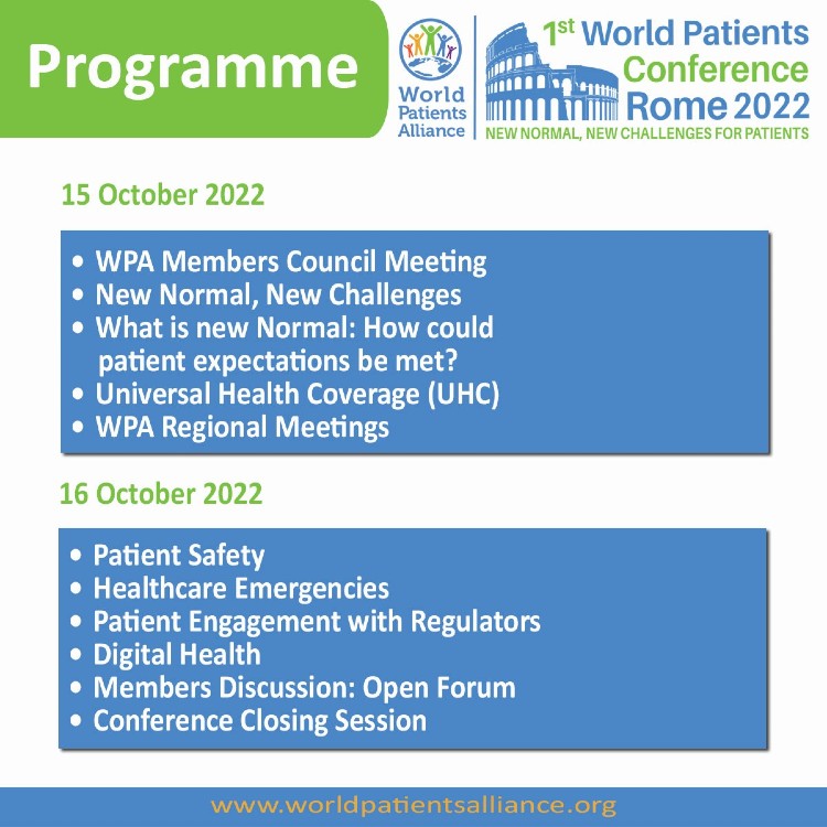 World Patients Conference Agenda